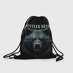 Рюкзак-мешок Русский медведь на черном фоне, цвет: 3D-принт