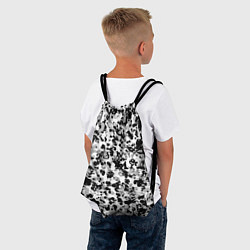 Рюкзак-мешок Пятнистый чёрно-серый паттерн, цвет: 3D-принт — фото 2
