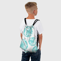 Рюкзак-мешок Акварельные голубые био формы, цвет: 3D-принт — фото 2