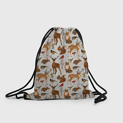 Рюкзак-мешок Лесные животные, цвет: 3D-принт