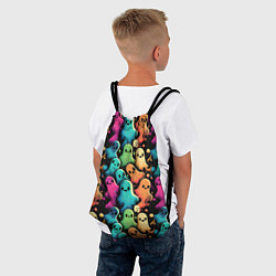 Рюкзак-мешок Паттерн с разноцветными приведениями, цвет: 3D-принт — фото 2