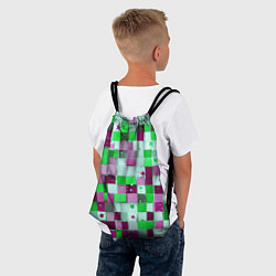 Рюкзак-мешок Ретро Квадраты, цвет: 3D-принт — фото 2