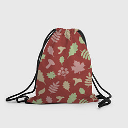 Рюкзак-мешок Осень - бордовый 3, цвет: 3D-принт