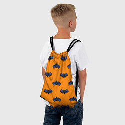 Рюкзак-мешок Летучие мыши - паттерн оранжевый, цвет: 3D-принт — фото 2