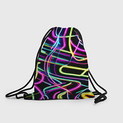 Рюкзак-мешок Неоновая абстракция - нейросеть, цвет: 3D-принт