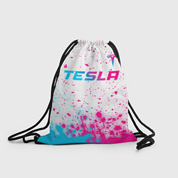 Рюкзак-мешок Tesla neon gradient style: символ сверху, цвет: 3D-принт