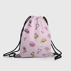 Рюкзак-мешок Барби аксессуары - розовый паттерн, цвет: 3D-принт