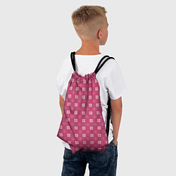 Рюкзак-мешок Розовый клетчатый паттерн, цвет: 3D-принт — фото 2