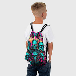 Рюкзак-мешок Slipknot на фоне рок черепов, цвет: 3D-принт — фото 2