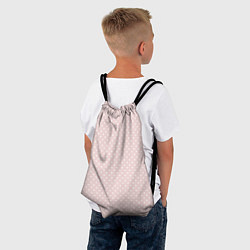 Рюкзак-мешок Белый горох на бледно розовом фоне, цвет: 3D-принт — фото 2
