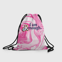 Рюкзак-мешок I am kenough - розовые разводы краски, цвет: 3D-принт