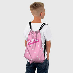 Рюкзак-мешок Барби - белый горошек на розовом, цвет: 3D-принт — фото 2