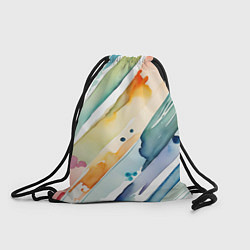 Рюкзак-мешок Цветный акварельные мазки - нейросеть, цвет: 3D-принт