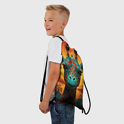 Рюкзак-мешок Жираф в стиле фолк-арт, цвет: 3D-принт — фото 2