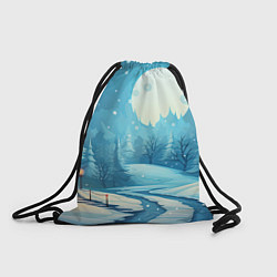 Рюкзак-мешок Новогодний пейзаж природа, цвет: 3D-принт