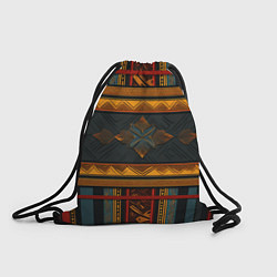 Рюкзак-мешок Этнический рисунок в полоску, цвет: 3D-принт