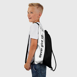 Рюкзак-мешок Never give up мотивация, цвет: 3D-принт — фото 2