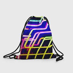 Рюкзак-мешок Авангардный неоновый паттерн, цвет: 3D-принт