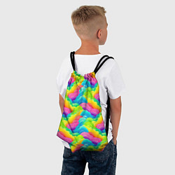 Рюкзак-мешок Разноцветные облака из бумаги паттерн, цвет: 3D-принт — фото 2