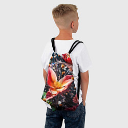 Рюкзак-мешок Красный цветок капли, цвет: 3D-принт — фото 2