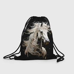 Рюкзак-мешок Лошадь белая в ночи, цвет: 3D-принт