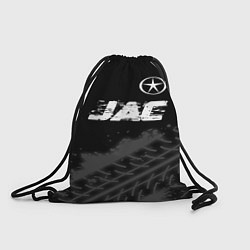Рюкзак-мешок JAC speed на темном фоне со следами шин посередине, цвет: 3D-принт
