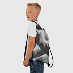 Рюкзак-мешок Чёрно белый точечный абстрактный фон, цвет: 3D-принт — фото 2