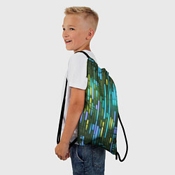 Рюкзак-мешок Неоновые полосы синие, цвет: 3D-принт — фото 2