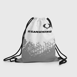 Рюкзак-мешок SsangYong speed на светлом фоне со следами шин пос, цвет: 3D-принт