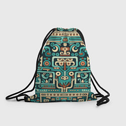 Рюкзак-мешок Абстрактный паттерн в ацтекском стиле, цвет: 3D-принт
