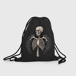 Рюкзак-мешок Необычный скелет с крыльями, цвет: 3D-принт