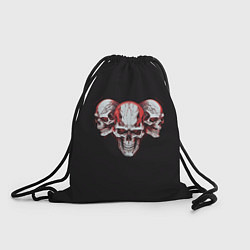 Рюкзак-мешок Три красные черепа, цвет: 3D-принт