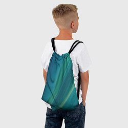 Рюкзак-мешок Сине-зелёная жидкая текстура - нейросеть, цвет: 3D-принт — фото 2