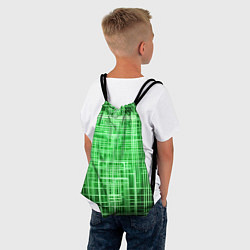 Рюкзак-мешок Зелёные неоновые полосы киберпанк, цвет: 3D-принт — фото 2