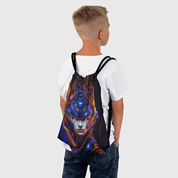 Рюкзак-мешок Андроид в ультрамариновом шлеме, цвет: 3D-принт — фото 2