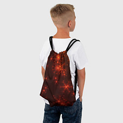 Рюкзак-мешок Абстрактные светящиеся красно оранжевые снежинки, цвет: 3D-принт — фото 2