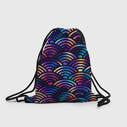 Рюкзак-мешок Разноцветные волны-чешуйки, цвет: 3D-принт