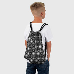 Рюкзак-мешок Черно белый геометрический клетчатый узор, цвет: 3D-принт — фото 2