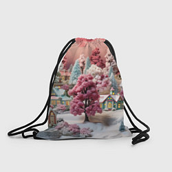 Рюкзак-мешок Зимний закат новый год, цвет: 3D-принт