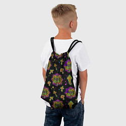 Рюкзак-мешок Грибы и мандалы, цвет: 3D-принт — фото 2