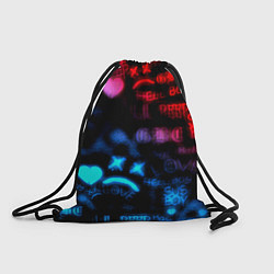 Рюкзак-мешок Lil peep neon rap music, цвет: 3D-принт