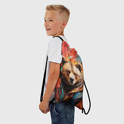 Рюкзак-мешок Праздничный медведь, цвет: 3D-принт — фото 2