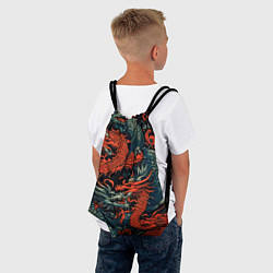 Рюкзак-мешок Красный и серый дракон, цвет: 3D-принт — фото 2