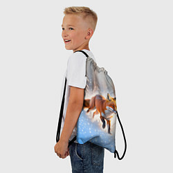 Рюкзак-мешок Лиса на зимней охоте, цвет: 3D-принт — фото 2