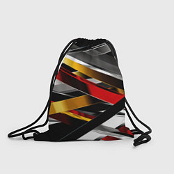 Рюкзак-мешок Металлические красные и белые полосы, цвет: 3D-принт