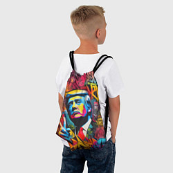 Рюкзак-мешок Дональд Трамп - граффити - нейросеть, цвет: 3D-принт — фото 2