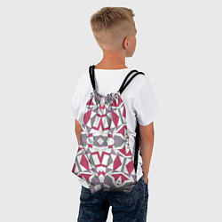 Рюкзак-мешок Геометрический узор красно серый, цвет: 3D-принт — фото 2