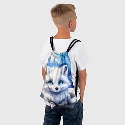 Рюкзак-мешок Портрет мультяшного песца акварель, цвет: 3D-принт — фото 2