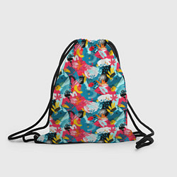 Рюкзак-мешок Тропический цветной узор, цвет: 3D-принт