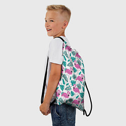 Рюкзак-мешок Тропический розовый фламинго, цвет: 3D-принт — фото 2